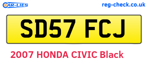 SD57FCJ are the vehicle registration plates.