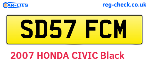 SD57FCM are the vehicle registration plates.