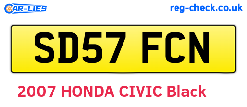 SD57FCN are the vehicle registration plates.