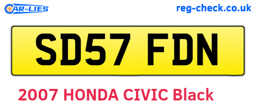 SD57FDN are the vehicle registration plates.