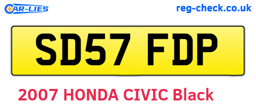 SD57FDP are the vehicle registration plates.