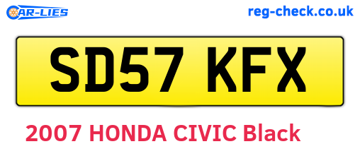 SD57KFX are the vehicle registration plates.