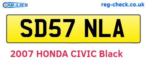 SD57NLA are the vehicle registration plates.