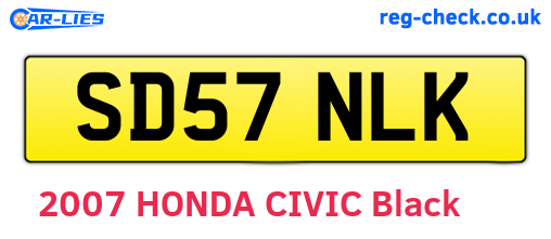 SD57NLK are the vehicle registration plates.