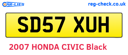 SD57XUH are the vehicle registration plates.