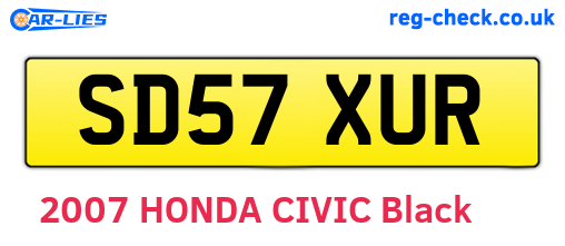 SD57XUR are the vehicle registration plates.