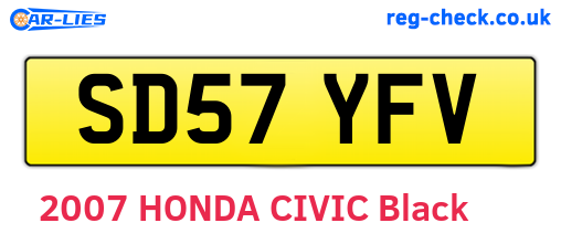 SD57YFV are the vehicle registration plates.