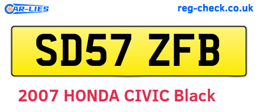 SD57ZFB are the vehicle registration plates.