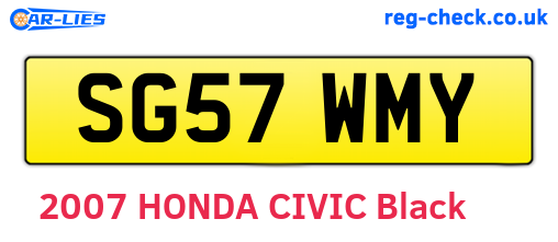 SG57WMY are the vehicle registration plates.