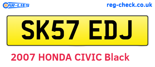 SK57EDJ are the vehicle registration plates.