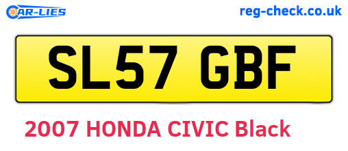 SL57GBF are the vehicle registration plates.