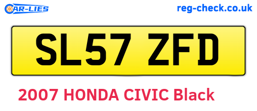SL57ZFD are the vehicle registration plates.
