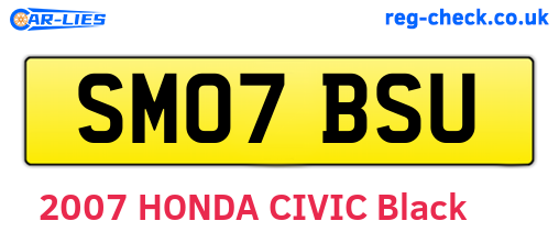 SM07BSU are the vehicle registration plates.
