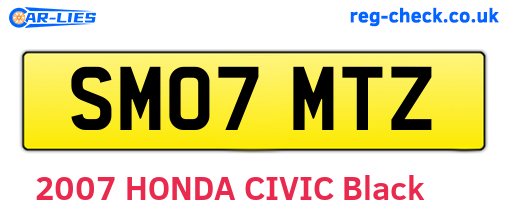 SM07MTZ are the vehicle registration plates.
