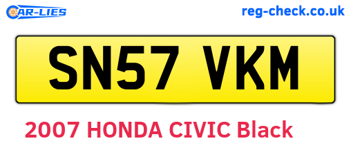 SN57VKM are the vehicle registration plates.