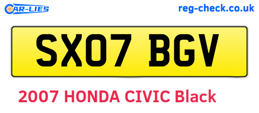 SX07BGV are the vehicle registration plates.