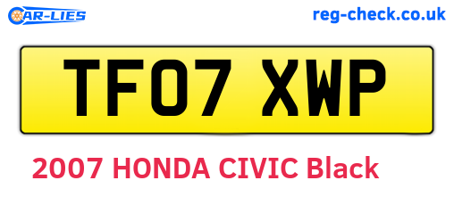 TF07XWP are the vehicle registration plates.