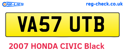 VA57UTB are the vehicle registration plates.