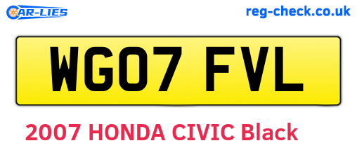 WG07FVL are the vehicle registration plates.