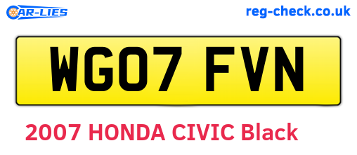 WG07FVN are the vehicle registration plates.