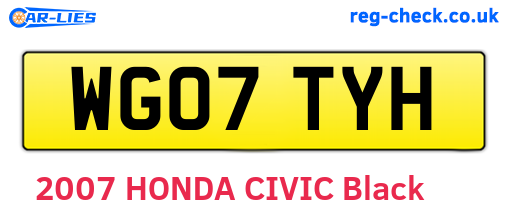 WG07TYH are the vehicle registration plates.