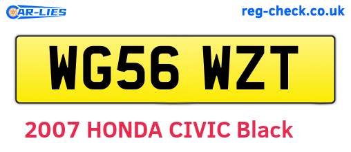 WG56WZT are the vehicle registration plates.
