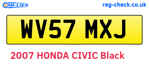WV57MXJ are the vehicle registration plates.