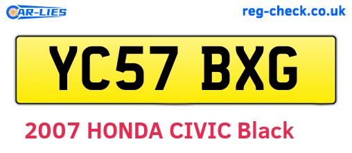 YC57BXG are the vehicle registration plates.