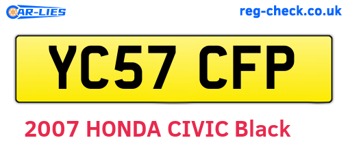 YC57CFP are the vehicle registration plates.