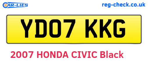 YD07KKG are the vehicle registration plates.