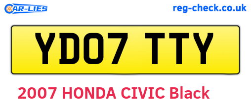 YD07TTY are the vehicle registration plates.