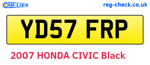YD57FRP are the vehicle registration plates.