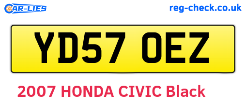 YD57OEZ are the vehicle registration plates.