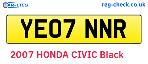 YE07NNR are the vehicle registration plates.