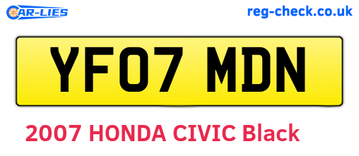 YF07MDN are the vehicle registration plates.