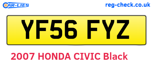 YF56FYZ are the vehicle registration plates.