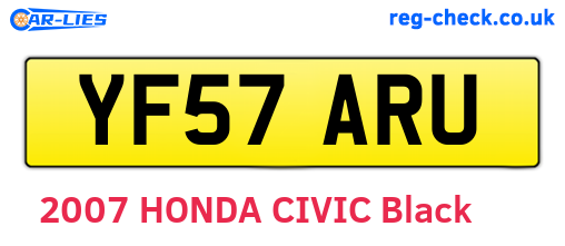 YF57ARU are the vehicle registration plates.