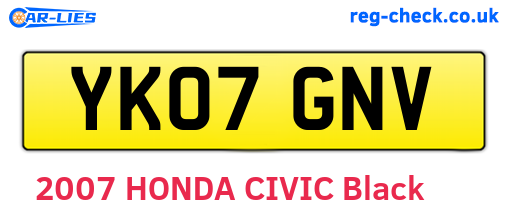 YK07GNV are the vehicle registration plates.