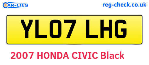 YL07LHG are the vehicle registration plates.