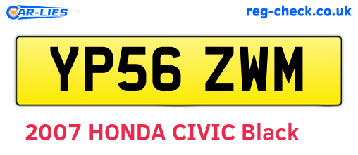 YP56ZWM are the vehicle registration plates.
