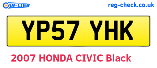 YP57YHK are the vehicle registration plates.