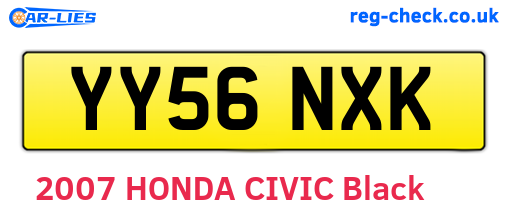 YY56NXK are the vehicle registration plates.