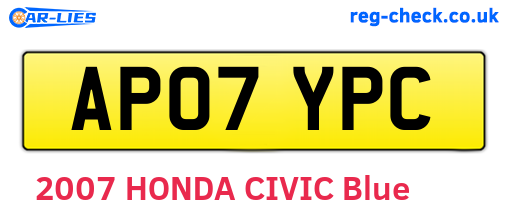 AP07YPC are the vehicle registration plates.