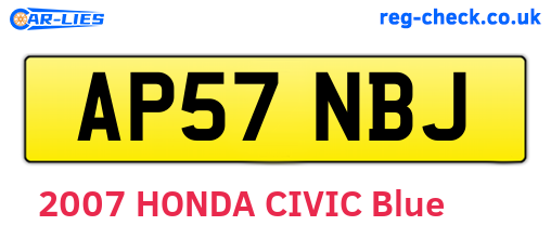 AP57NBJ are the vehicle registration plates.