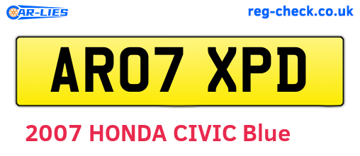 AR07XPD are the vehicle registration plates.