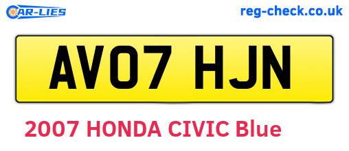 AV07HJN are the vehicle registration plates.