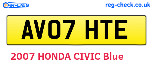 AV07HTE are the vehicle registration plates.