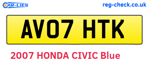 AV07HTK are the vehicle registration plates.