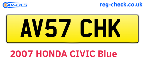 AV57CHK are the vehicle registration plates.
