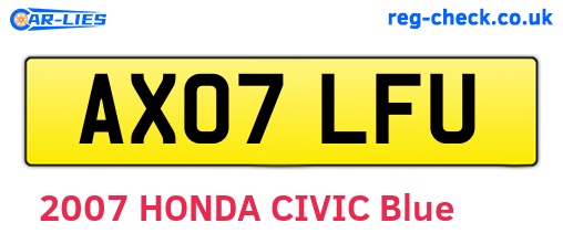 AX07LFU are the vehicle registration plates.